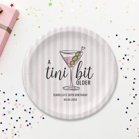 A Tini Bit Older Pink Martini Themed Birthday Papieren Bordje