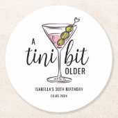 A Tini Bit Older Pink Martini Themed Birthday Ronde Kartonnen Onderzetter (Voorkant)