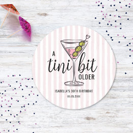 A Tini Bit Older Pink Martini Themed Birthday Ronde Kartonnen Onderzetter