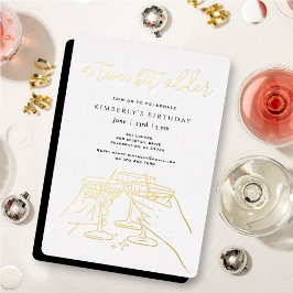 A Tini Bit Older White Gold Martini Birthday Party Folie Uitnodiging