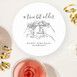 A Tini Bit Older White Hand Drawn Birthday Party Ronde Kartonnen Onderzetter