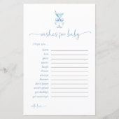 A Tini One Blue Bow Wishes For Baby Advice Card (Voorkant)