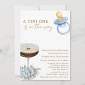 A Tini One Blue Paci Espresso Martini Baby Shower Kaart (Voorkant)