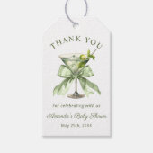 A tini One Coquette Martini Baby Shower Thank you Cadeaulabel (Voorkant)