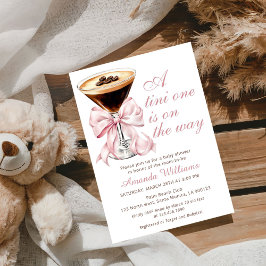 A Tini One Espresso Martini Baby Shower Invitation Kaart