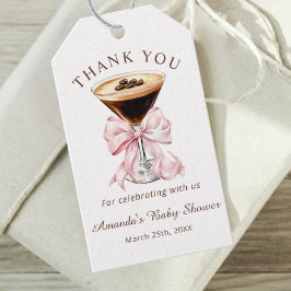 A tini One Espresso Martini Pink Bow Baby Shower  Cadeaulabel