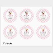 A Tini One Espresso Martini Pink Bow Baby Shower Ronde Sticker (Vel)