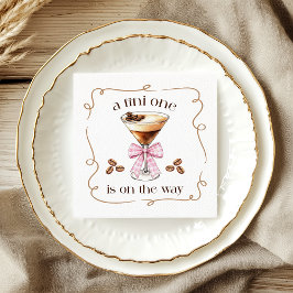 A Tini One Espresso Martini Pink Bow Baby Shower Servet
