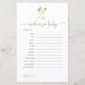 A Tini One Green Bow Wishes For Baby Advice Card (Voorkant)