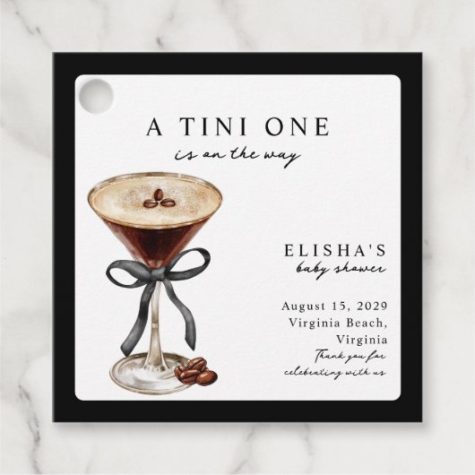 A Tini One Is on the Way Baby Shower  Bedankjes Labels (Voorkant)