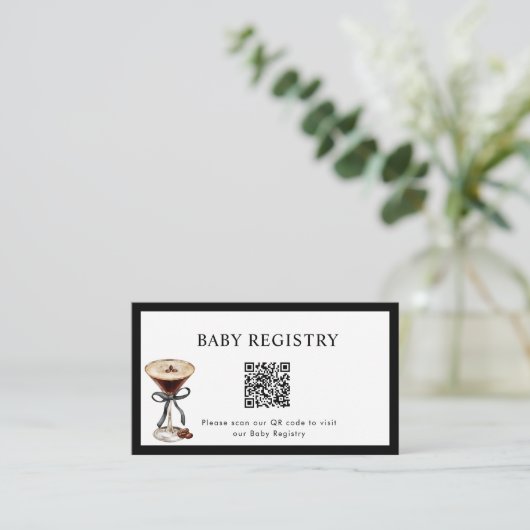 A Tini One is on the Way Baby Shower QR code  Informatiekaartje (Staand voorkant)