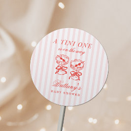 A Tini One Is On The Way Baby Shower Ronde Sticker