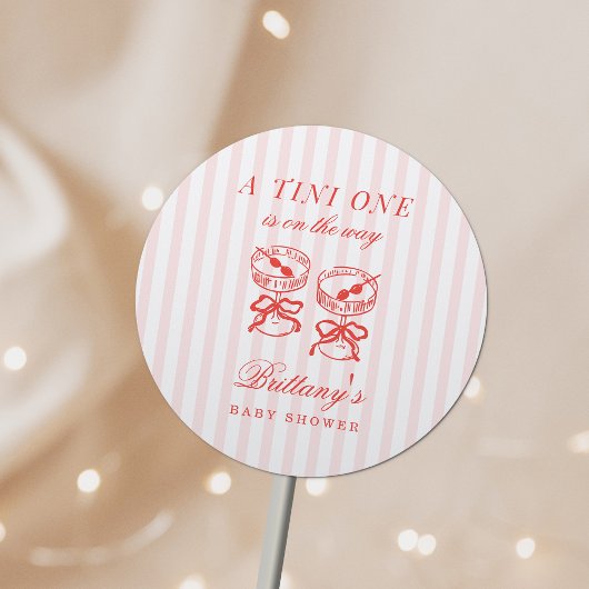 A Tini One Is On The Way Baby Shower Ronde Sticker
