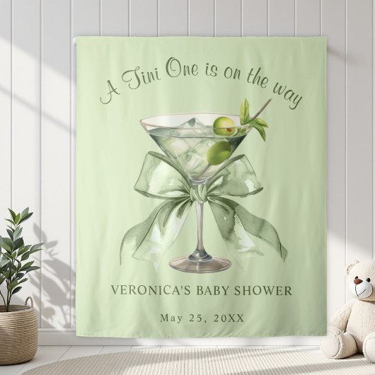 A tini One is on the Way Bow Martini Baby Shower Wandkleed