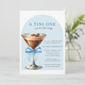 A Tini One Is On The Way Boy Baby shower Kaart (Staand voorkant)