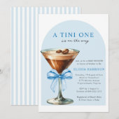 A Tini One Is On The Way Boy Baby shower Kaart (Voorkant / Achterkant)