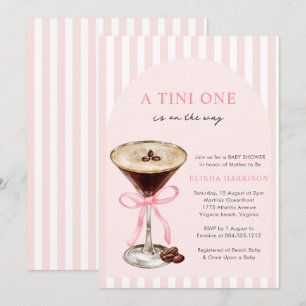 A Tini One Is On The Way Girl Baby shower Kaart
