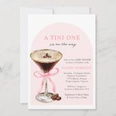 A Tini One Is On The Way Girl Baby shower Kaart (Voorkant)