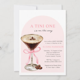A Tini One Is On The Way Girl Baby shower Kaart