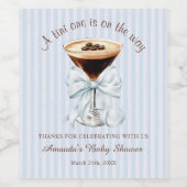 A tini One is on the Way Martini Baby Shower  Wijn Etiket (Enkel label)