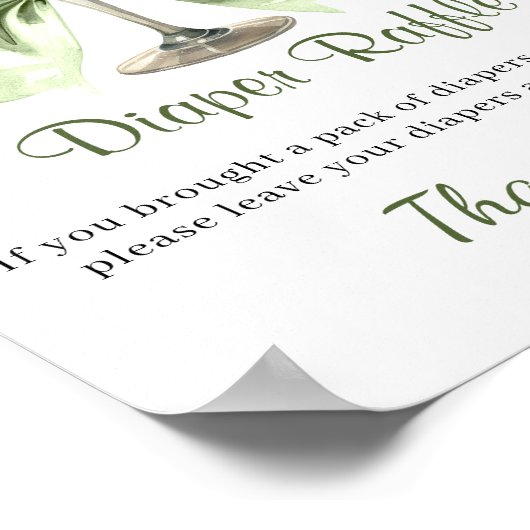 A Tini One Is On the Way Martini Diaper Raffle Poster (Hoek)