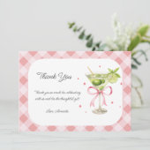 A Tini One is onderweg naar het Martini Girl Baby  Bedankkaart (Staand voorkant)