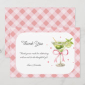 A Tini One is onderweg naar het Martini Girl Baby  Bedankkaart (Voorkant / Achterkant)