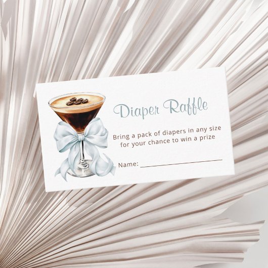 A Tini One Martini Diaper Raffle Baby Shower Informatiekaartje