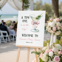 A Tini One Martini Pink Bow Baby Shower Welcome