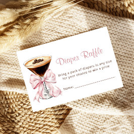 A Tini One Martini Pink Diaper Raffle Baby Shower  Informatiekaartje