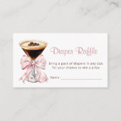 A Tini One Martini Pink Diaper Raffle Baby Shower Informatiekaartje (Voorkant)