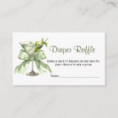 A Tini One Martini Sage Diaper Raffle Baby Shower Informatiekaartje (Voorkant)