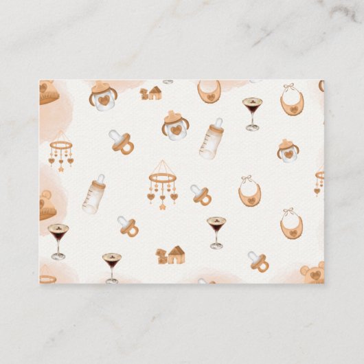 A Tini One On The Way Espresso Martini Baby Shower Informatiekaartje (Achterkant)