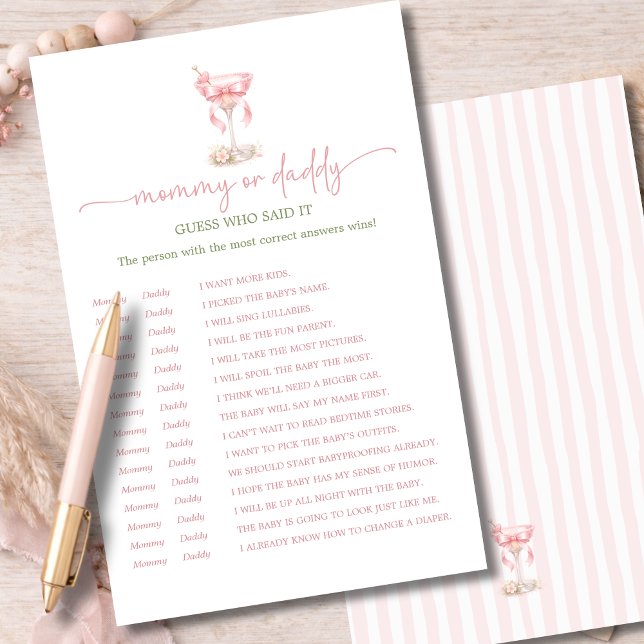 A Tini One Pink Mommy or Daddy Guess Who Said It (Creator heeft geüpload)