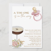 A Tini One Pink Paci Espresso Martini Baby Shower Kaart (Voorkant)