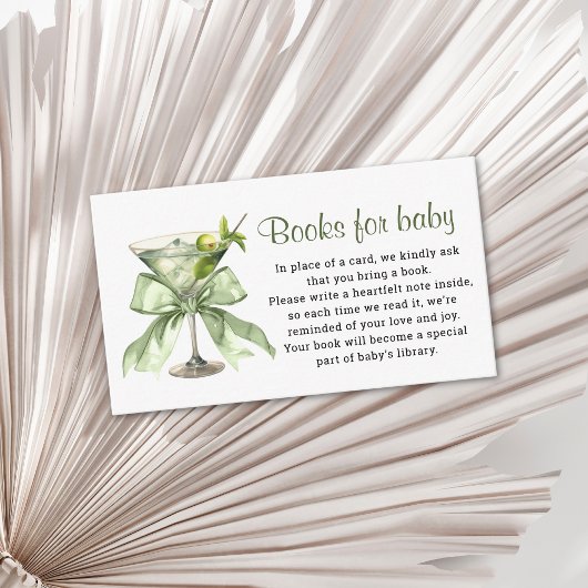 A Tini One Sage Green Bow Martini Books for Baby Informatiekaartje