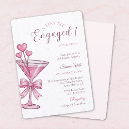 A Tiny Bit Engaged Pink Martini Bridal Shower Kaart