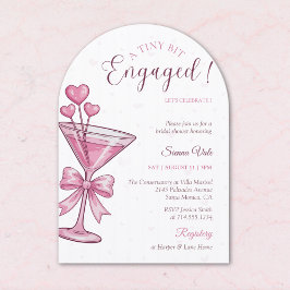 A Tiny Bit Engaged Pink Martini Bridal Shower Kaart