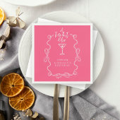 A Tiny Bit Older Pink Hand Drawn Birthday Party Servet