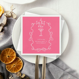 A Tiny Bit Older Pink Hand Drawn Birthday Party  Servet