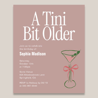 A Tiny Bit Older Retro Birthday Flyer