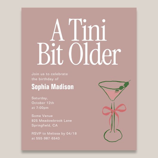 A Tiny Bit Older Retro Birthday Flyer