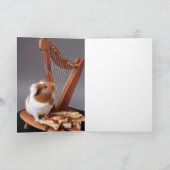 A Tiny Harpist’s Hello – Elegant Guinea Pig Card Kaart (Binnen)
