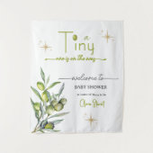 A tiny one is on the way welkomstbord wandkleed (Voorkant)