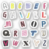 A to Z Alphabets Cutout Sticker Pack (Voorkant)