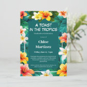 A Toast in thetropics | Tropical Graduation Party  Kaart (Staand voorkant)