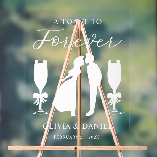 A Toast to Forever Personalized Wedding Acryl Bord (Neutraal)