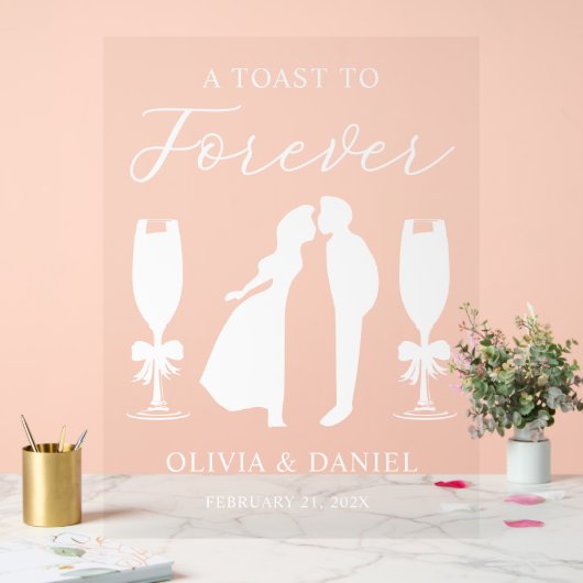 A Toast to Forever Personalized Wedding Acryl Bord (Huwelijk)