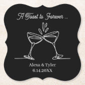 A Toast to Forever | Personalized Wedding Kartonnen Onderzetters (Voorkant)