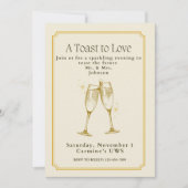 A Toast to Love Engagement Party Invitation Kaart (Voorkant)